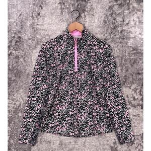 San Soleil 1/4 Zip Top Small Womens Pink Print UV 50+ Cooling